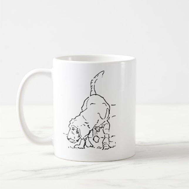 Kaffe kopp för hundälskare, Beagle illustration (Vänster)