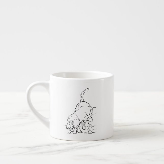 Kaffe kopp för hundälskare, Beagle illustration Espressomugg (Vänster)