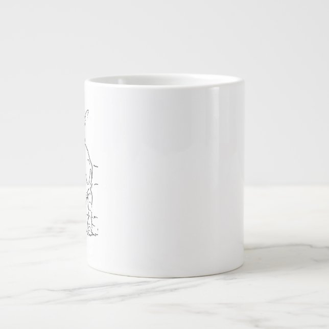 Kaffe kopp för hundälskare, Beagle illustration Jumbo Mugg (Framsidan)