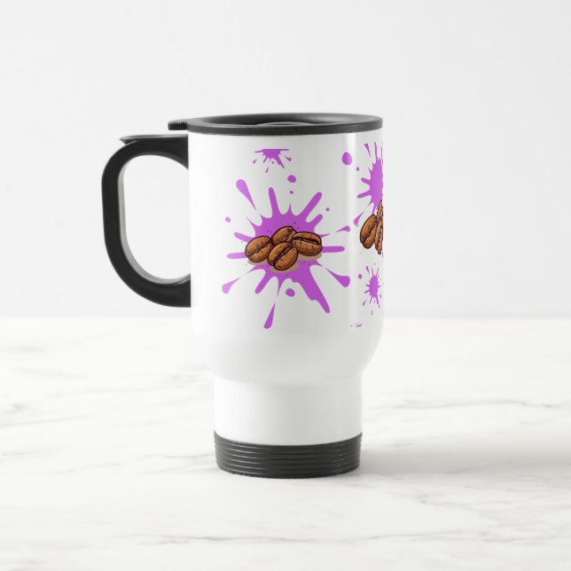 Kaffe kopp för morgonmotivation | Söt lila kaffeko (Vänster)