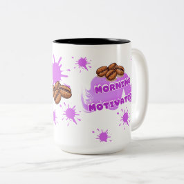 Kaffe kopp för morgonmotivation | Söt lila kaffeko