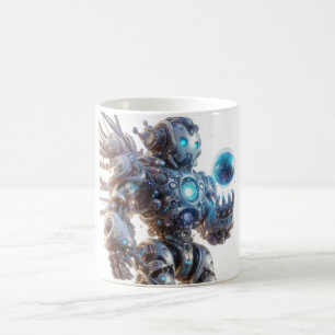 Kaffe kopp, frukost med futuristiska robot print kaffemugg