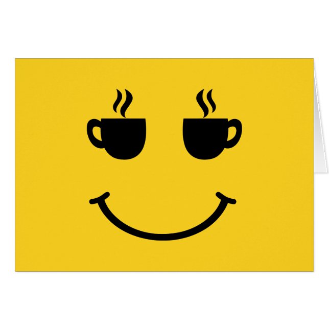Kaffe-Kopp-hälsningskort Hälsningskort (Framsidan Horizontal)