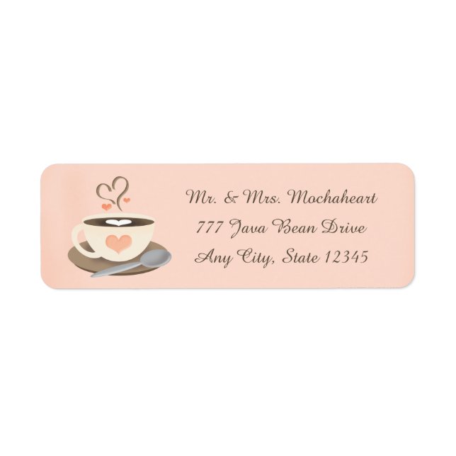 Kaffe Kopp Heart Returadress Etikett (Framsidan)