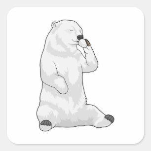 Kaffe Kopp i polar Fyrkantigt Klistermärke