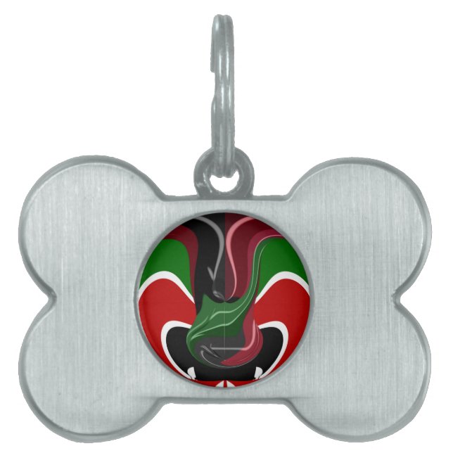 Kaffe kopp Kenya Flagga Hakuna Matata ID-bricka Husdjur (Framsidan)