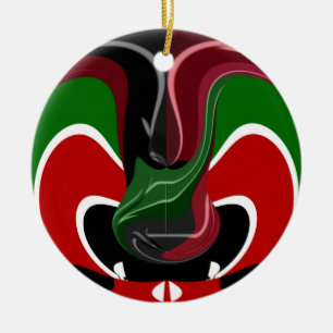 Kaffe kopp Kenya Flagga Hakuna Matata Julgransprydnad Keramik