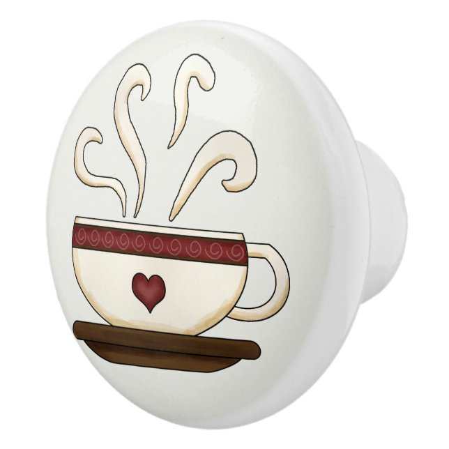 Kaffe Kopp Köksdekoration Cute Ceramic Knob Knopp (Höger)