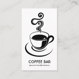 Kaffe Kopp Lodrät - Svartvit (Guld) Visitkort