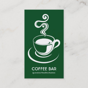 Kaffe Kopp Lodrät - Vit och Mörk grönt 02481c Visitkort