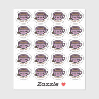 Kaffe Kopp Lycklig Mail-Anpassningsbar, skuren vin Klistermärken