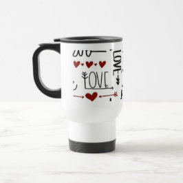 Kaffe kopp med älsklig typografi