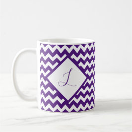Kaffe kopp med anpassad färg för chevron monogram