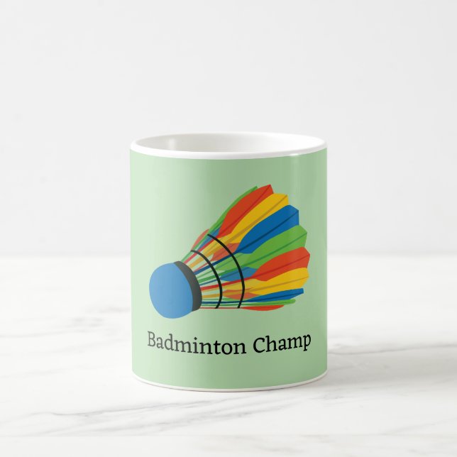 Kaffe kopp med badminton fjäderboll design (Center)