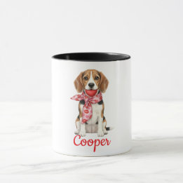 Kaffe kopp med beagle hund glad Alla hjärtans dag