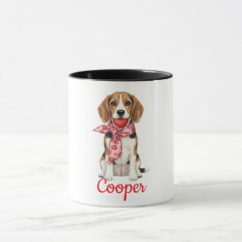 Kaffe kopp med beagle hund glad Alla hjärtans dag