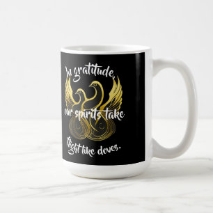 Kaffe kopp med bevingad uppskattning