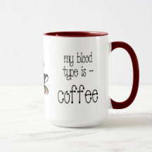 Kaffe kopp med blodtyp