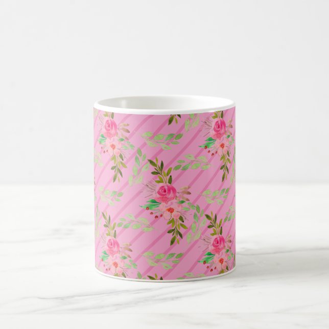 Kaffe kopp med blommor och blad (Center)