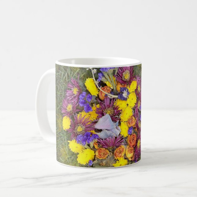 Kaffe kopp med blomsterfantasi (Framsida vänster)