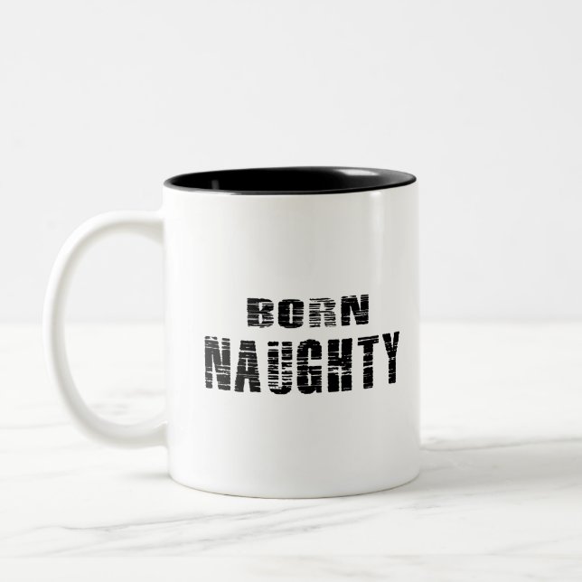 Kaffe kopp med Born Naughty-design (Vänster)