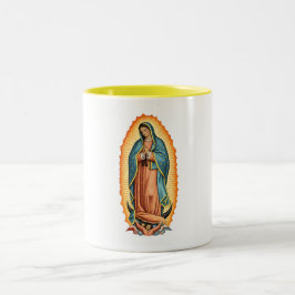 Kaffe kopp med den saliga jungfrun av Guadalupe