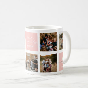 Kaffe kopp med familjefoto & familjecitat