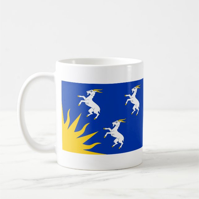 Kaffe kopp med flaggan för Merionethshire (Vänster)