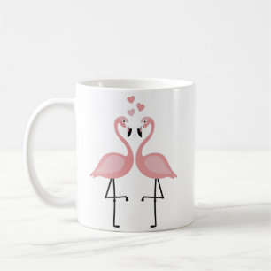 Kaffe kopp med flamingos i kärlek