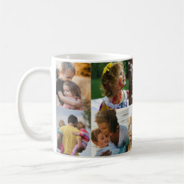 Kaffe kopp med fotokollage för familjeåterförening