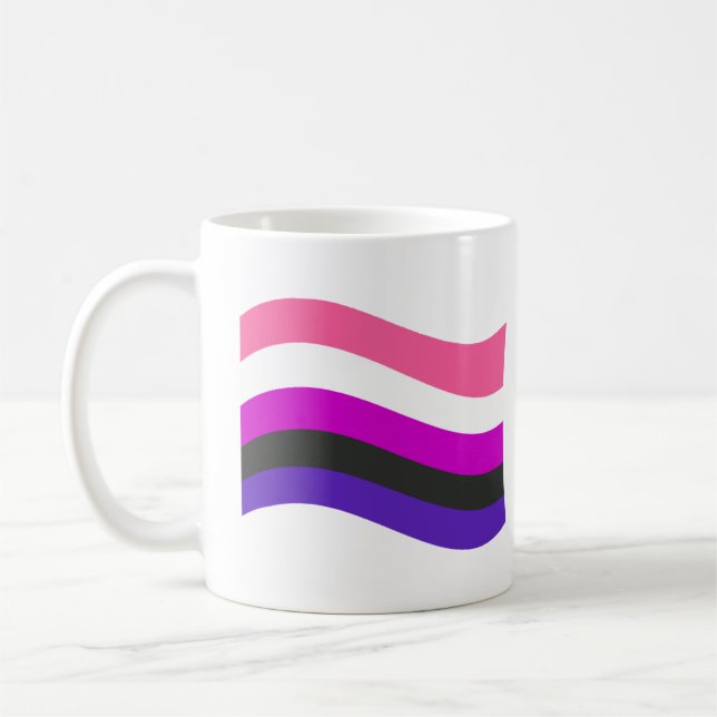 Kaffe kopp med Genderfluid Pride Flagga (Vänster)