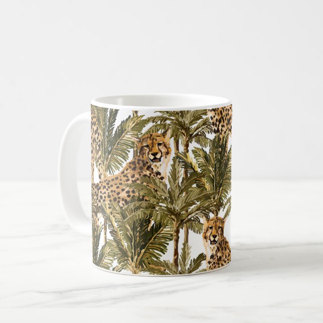 Kaffe kopp med gepardtryck (Framsida vänster)