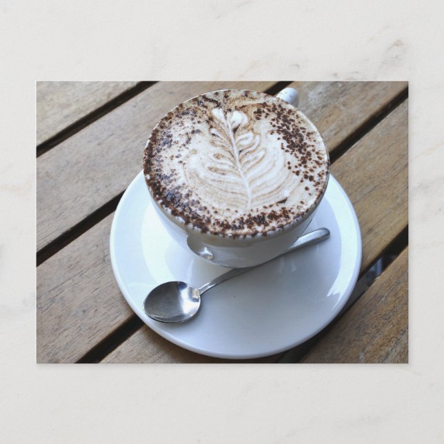 Kaffe kopp med grädde vykort (Framsida)