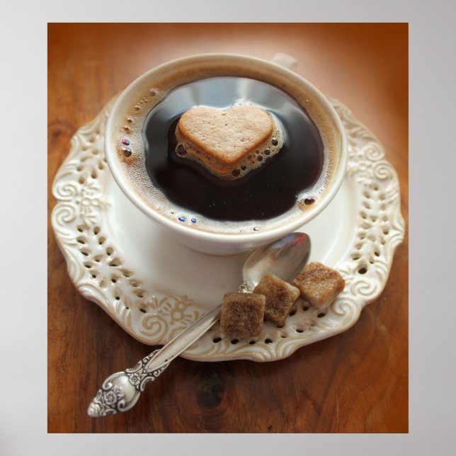 Kaffe kopp med hjärta poster (Framsidan)