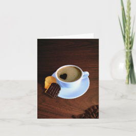 Kaffe Kopp med Hjärtformade skum Kort