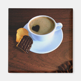 Kaffe Kopp med Hjärtformade skum Magnet