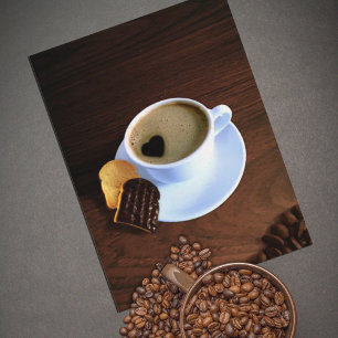 Kaffe Kopp med Hjärtformade skum Vykort
