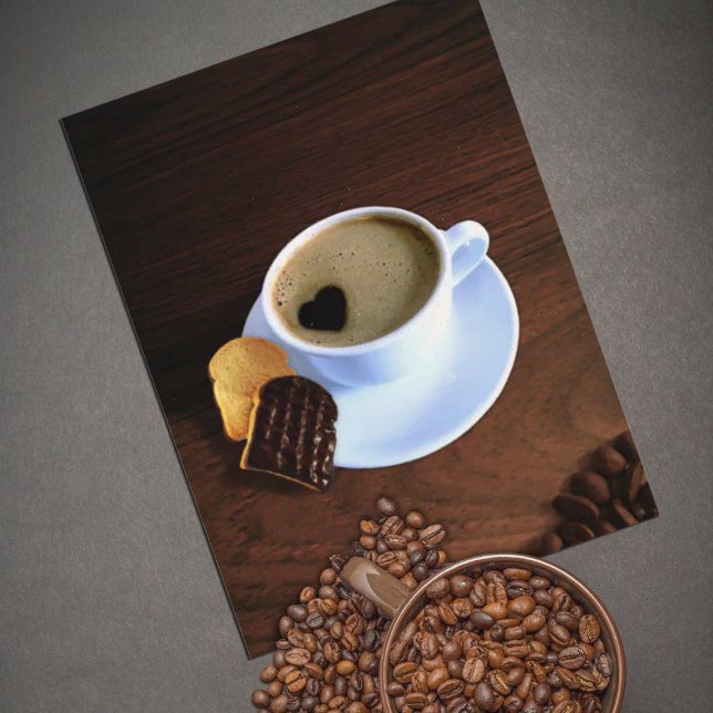 Kaffe Kopp med Hjärtformade skum Vykort (Skapare uppladdad)