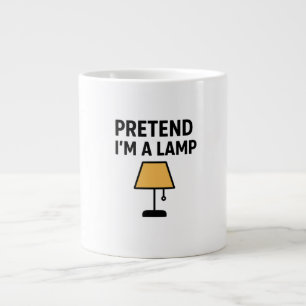 Kaffe kopp med illustrationen av en lampa och text jumbo mugg