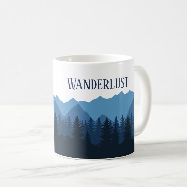 Kaffe kopp med landskap av Wanderlust bergskogen (Framsida höger)