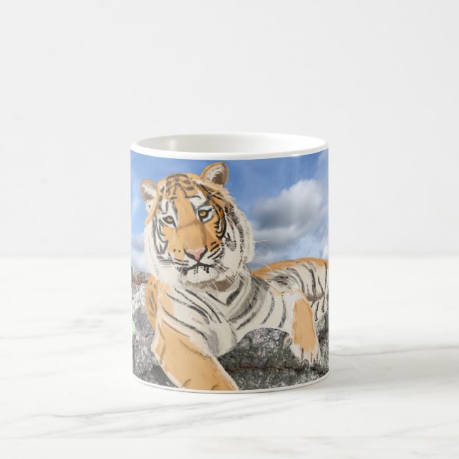 Kaffe kopp med liggande tiger (Center)