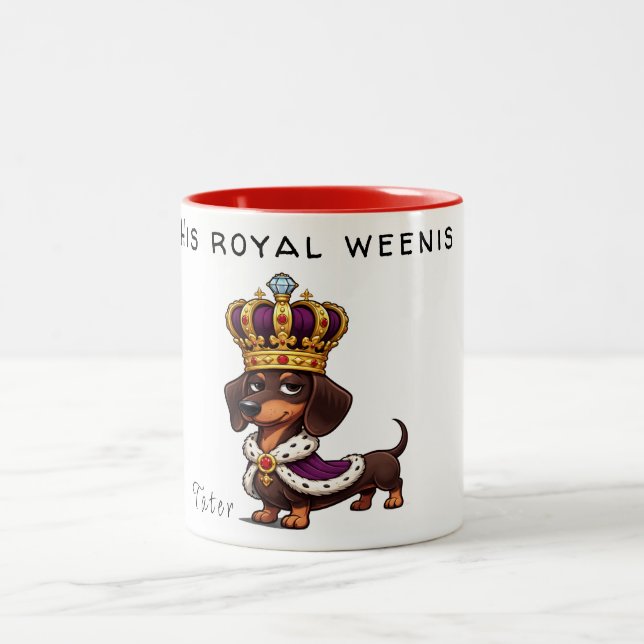 Kaffe kopp med Royal Crowned Dachshund (Center)
