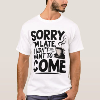Kaffe Kopp med strålande typografi T Shirt