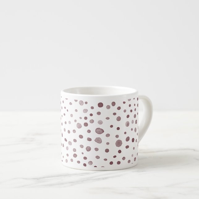 Kaffe kopp med vin konfetti vattenfärg prickar espressomugg (Framsida höger)