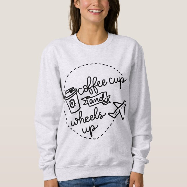 Kaffe Kopp och Hjul upp T Shirt (Framsida)
