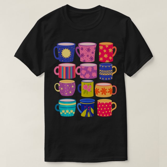 Kaffe Kopp och kaffe Mugg färgad kaffe Kopp Desi T Shirt (Design framsida)