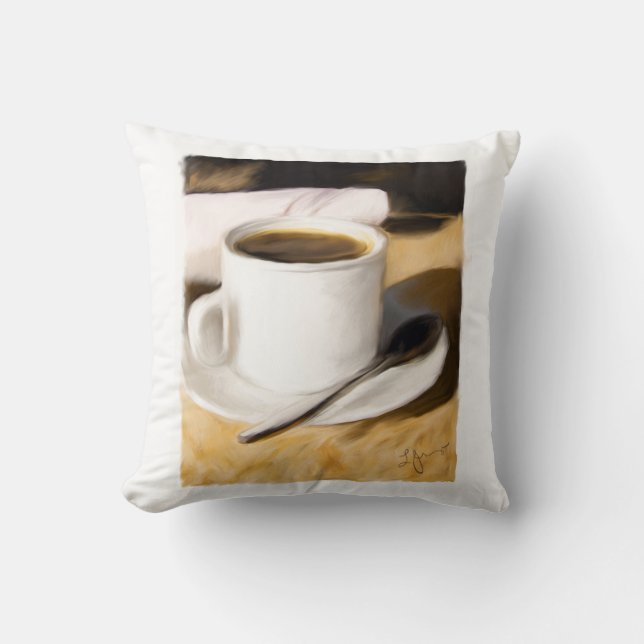 Kaffe Kopp Original Art Design Pillow Kudde (Framsida)