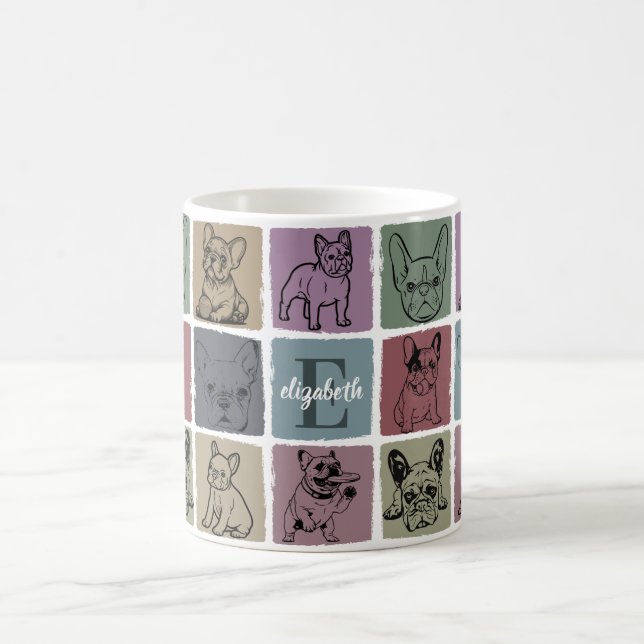 Kaffe kopp Personlig Retro Fransk Bulldog Present (Center)