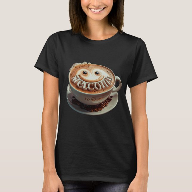 Kaffe Kopp Redo att dricka T Shirt (Framsida)
