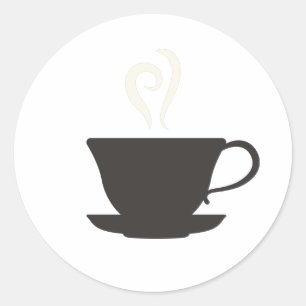 Kaffe Kopp Runt Klistermärke